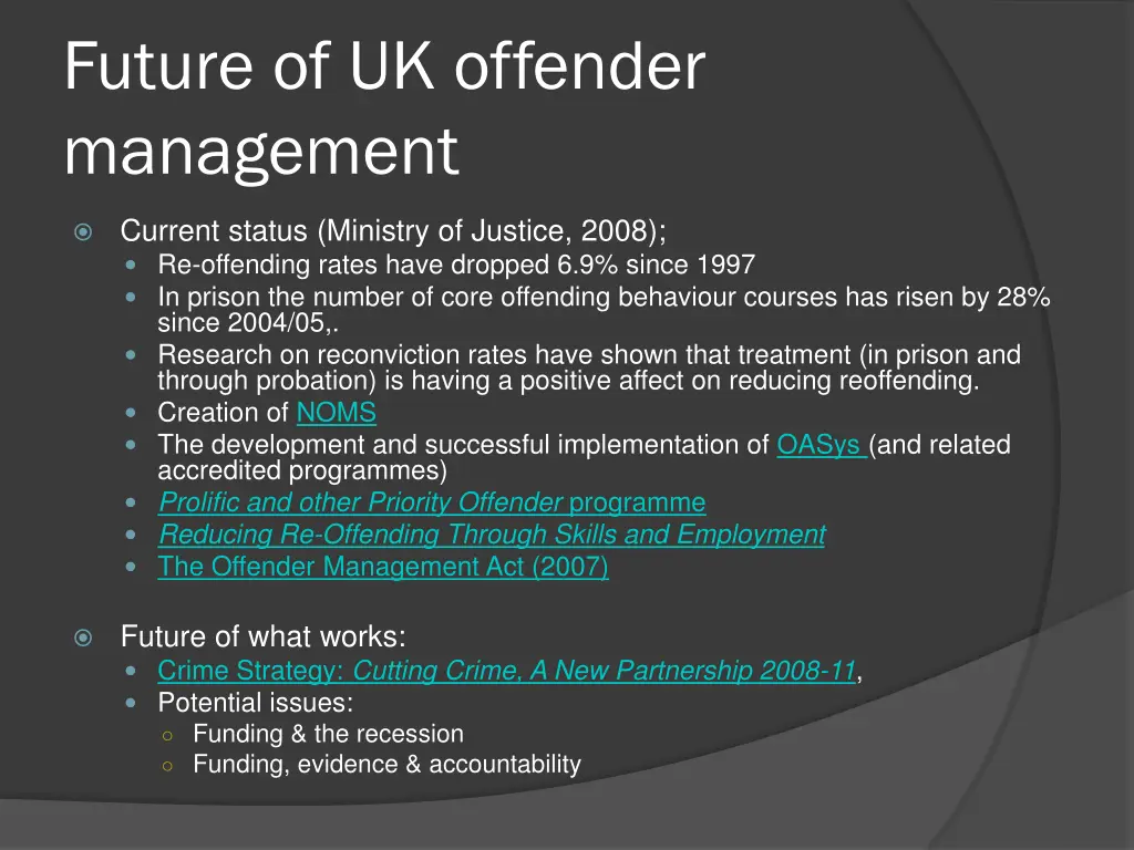 future of uk offender management