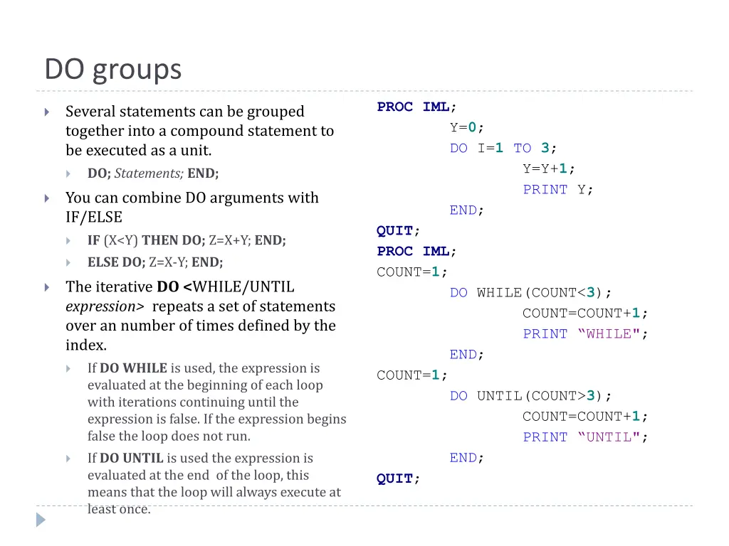 do groups