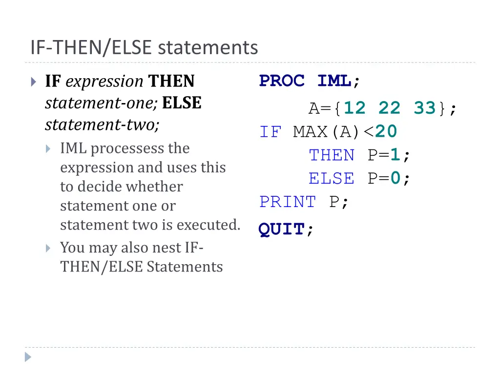 if then else statements