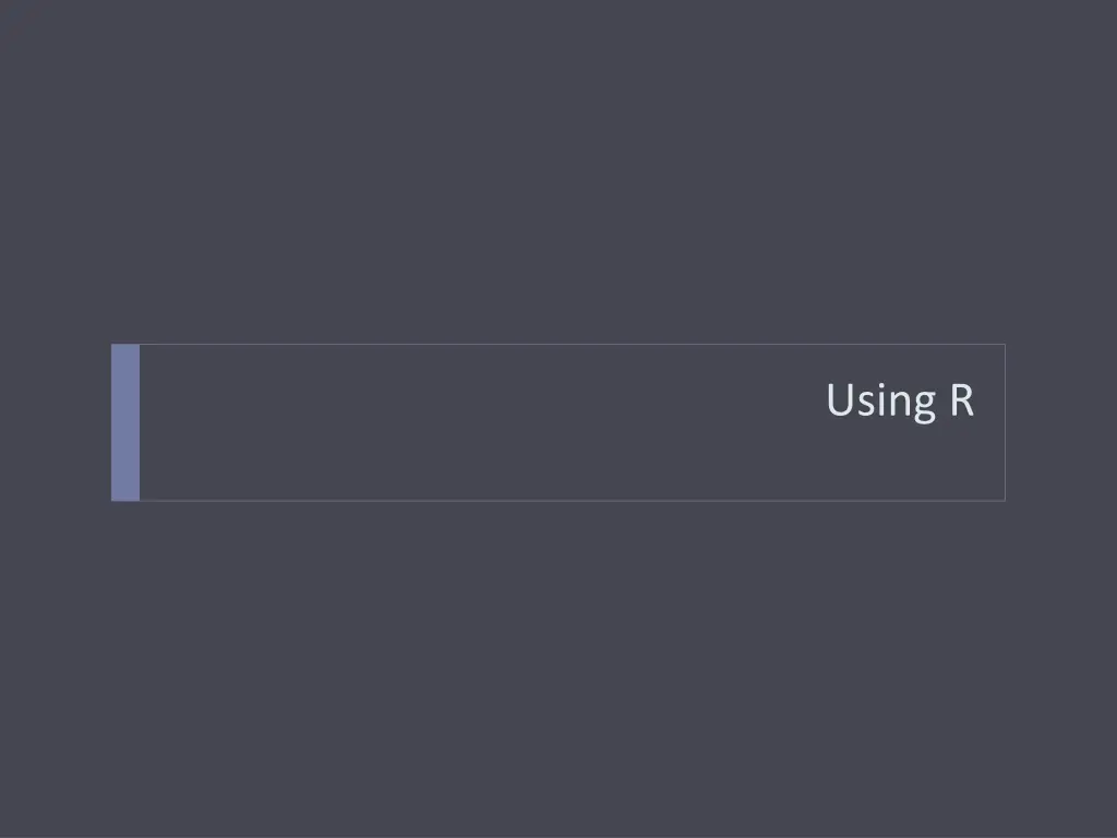 using r