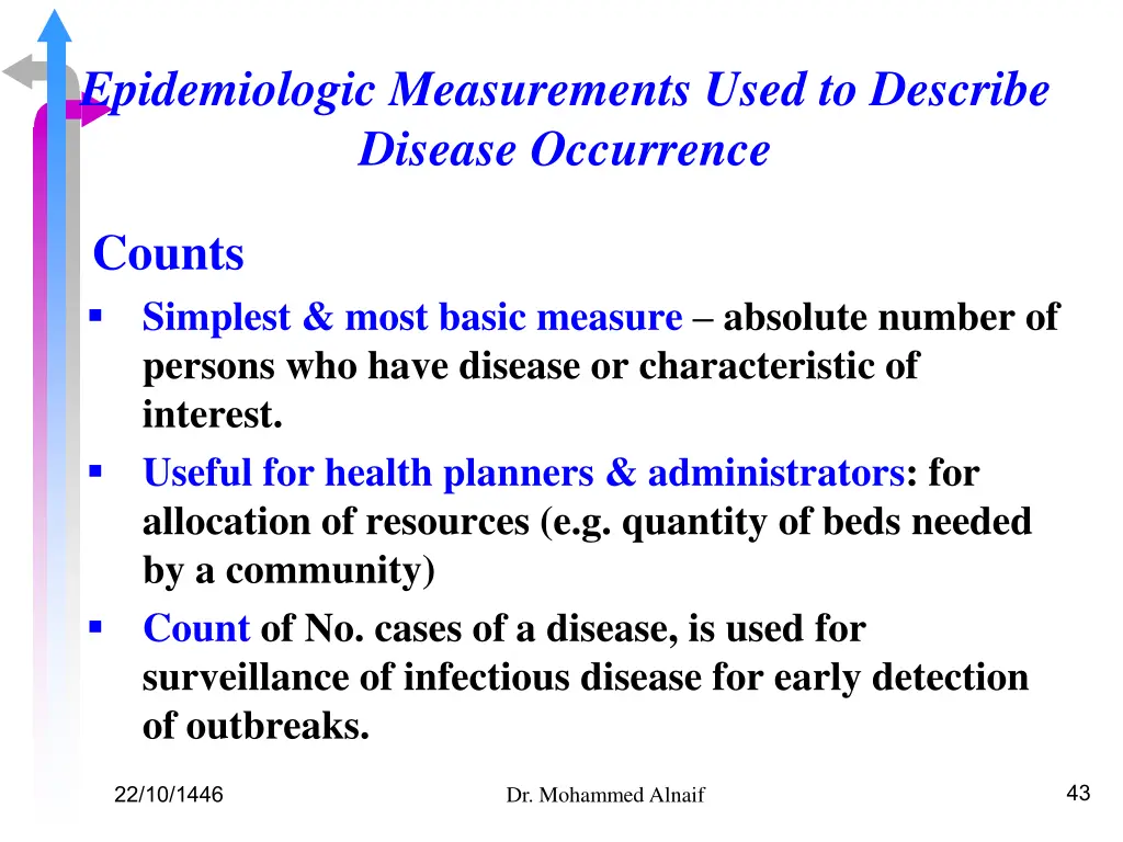 epidemiologic measurements used to describe 3