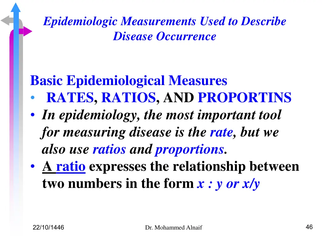 epidemiologic measurements used to describe 6
