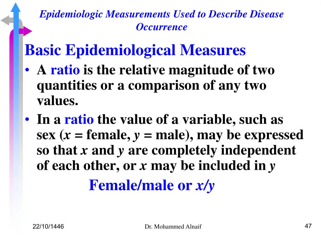 epidemiologic measurements used to describe 7