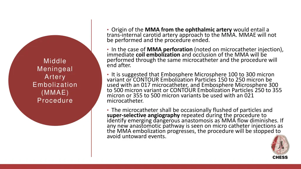 origin of the mma from the ophthalmic artery