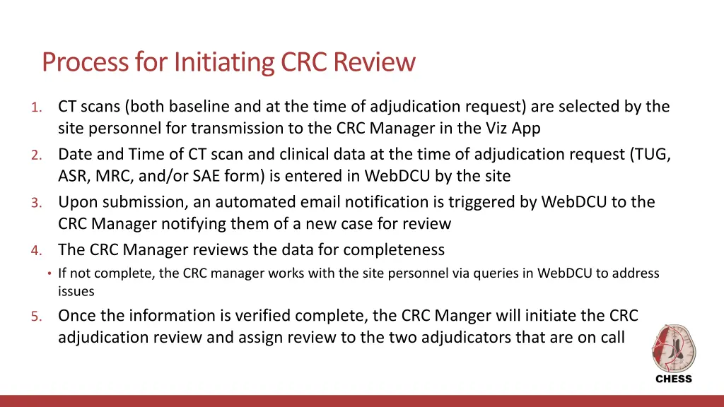 process for initiating crc review