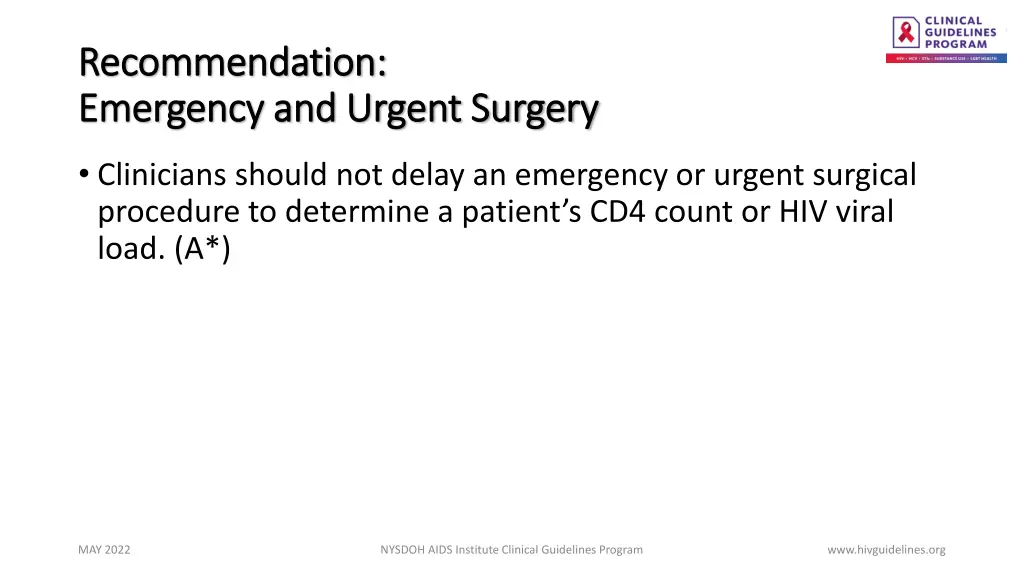 recommendation recommendation emergency