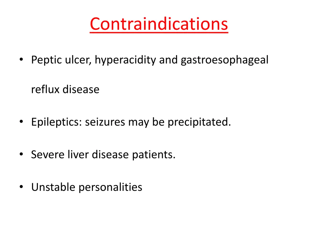 contraindications