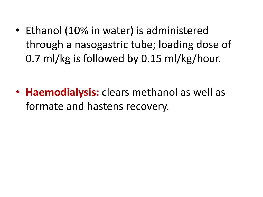ethanol 10 in water is administered through