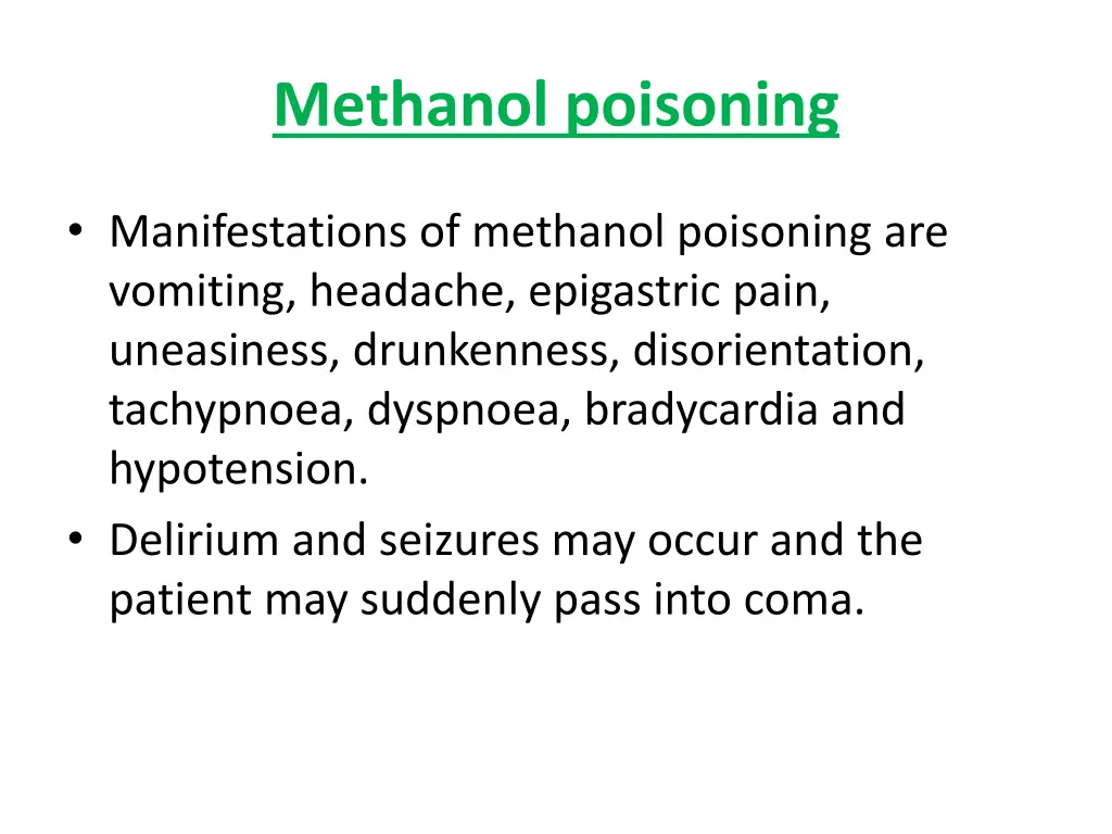 methanol poisoning