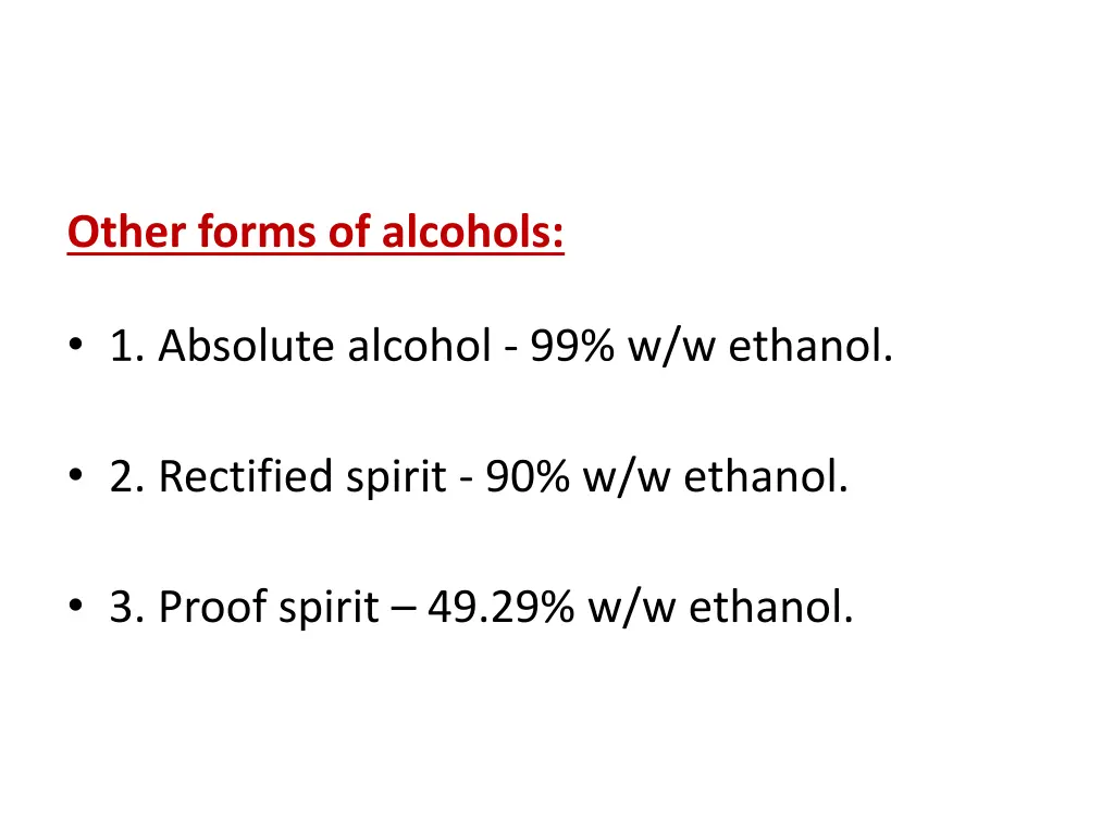 other forms of alcohols