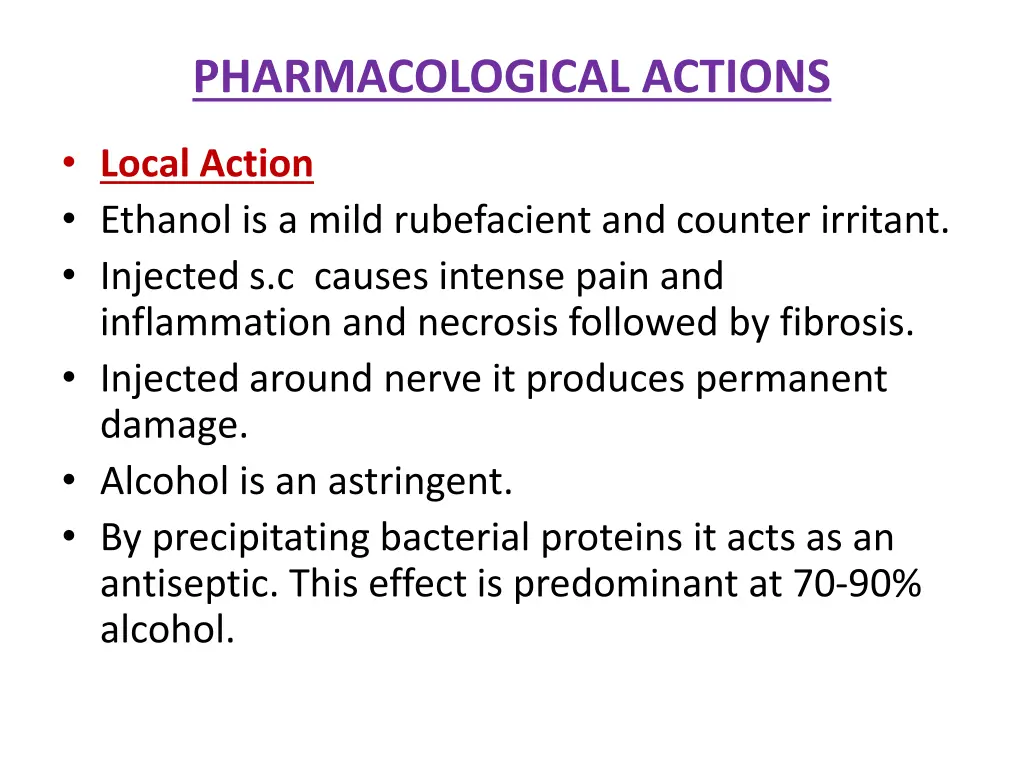 pharmacological actions