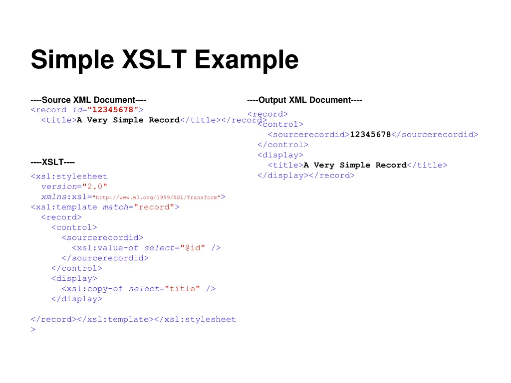 simple xslt example