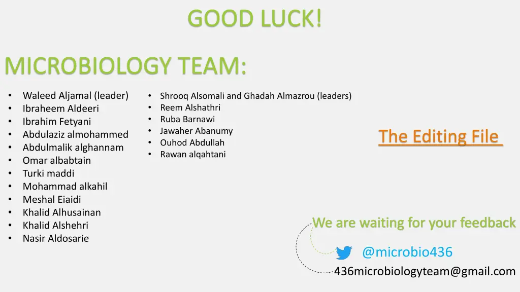 good luck