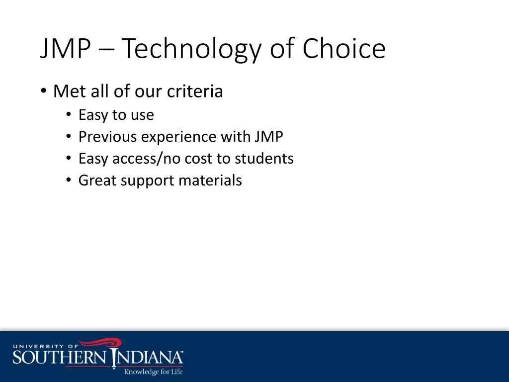 jmp technology of choice