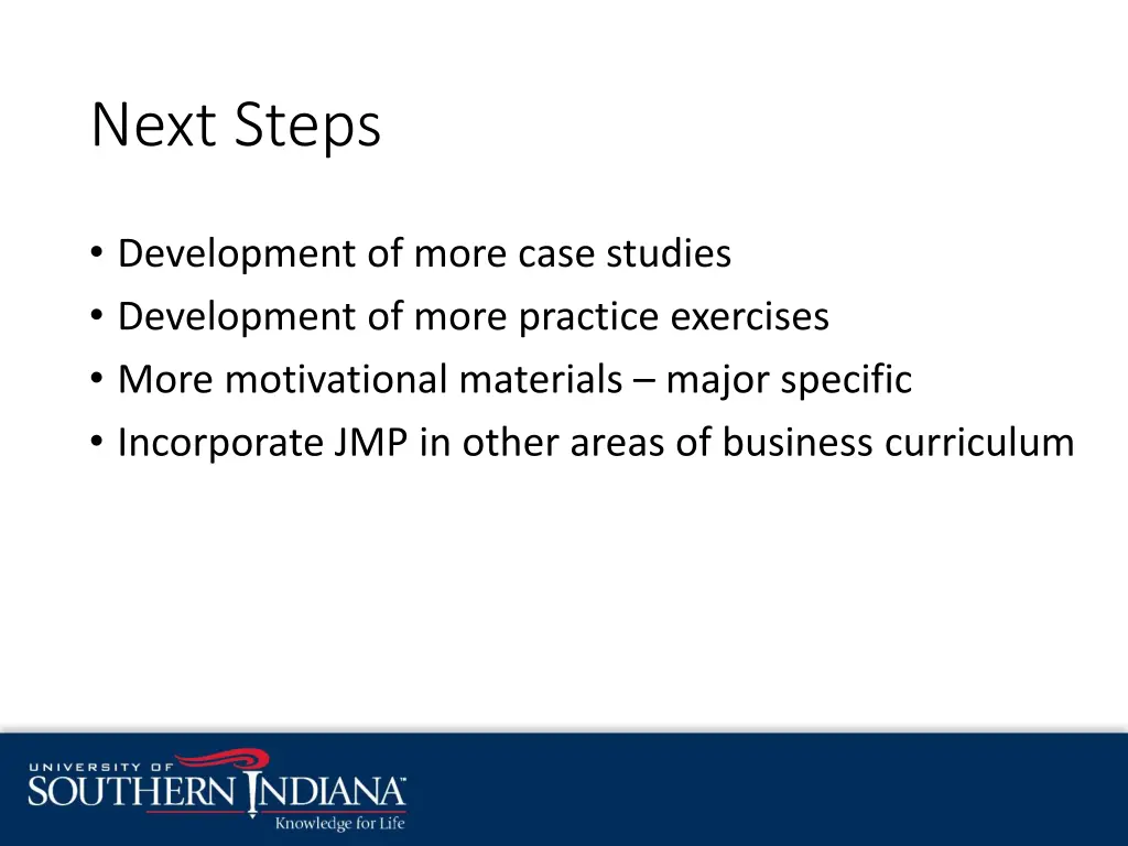 next steps