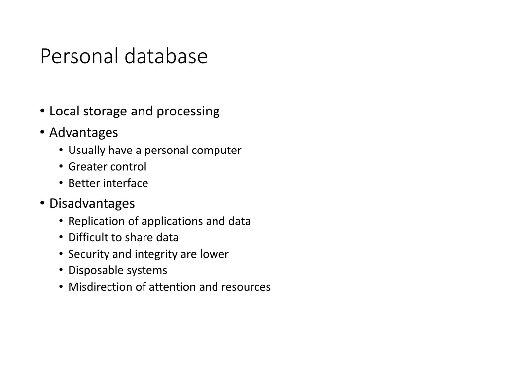 personal database