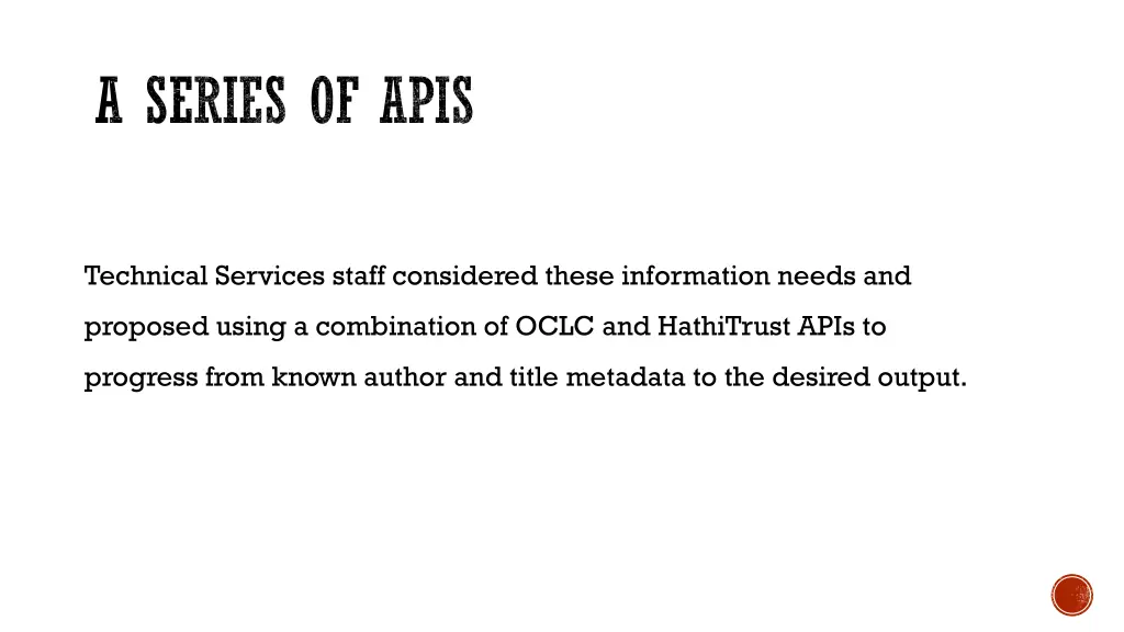 a series of apis