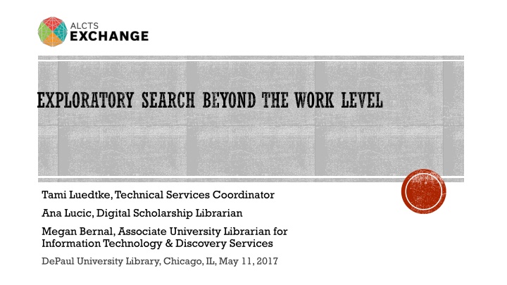 exploratory search beyond the work level