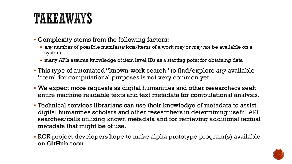 takeaways