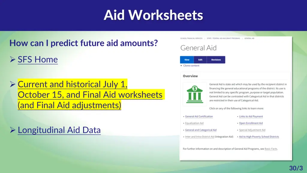 aid worksheets