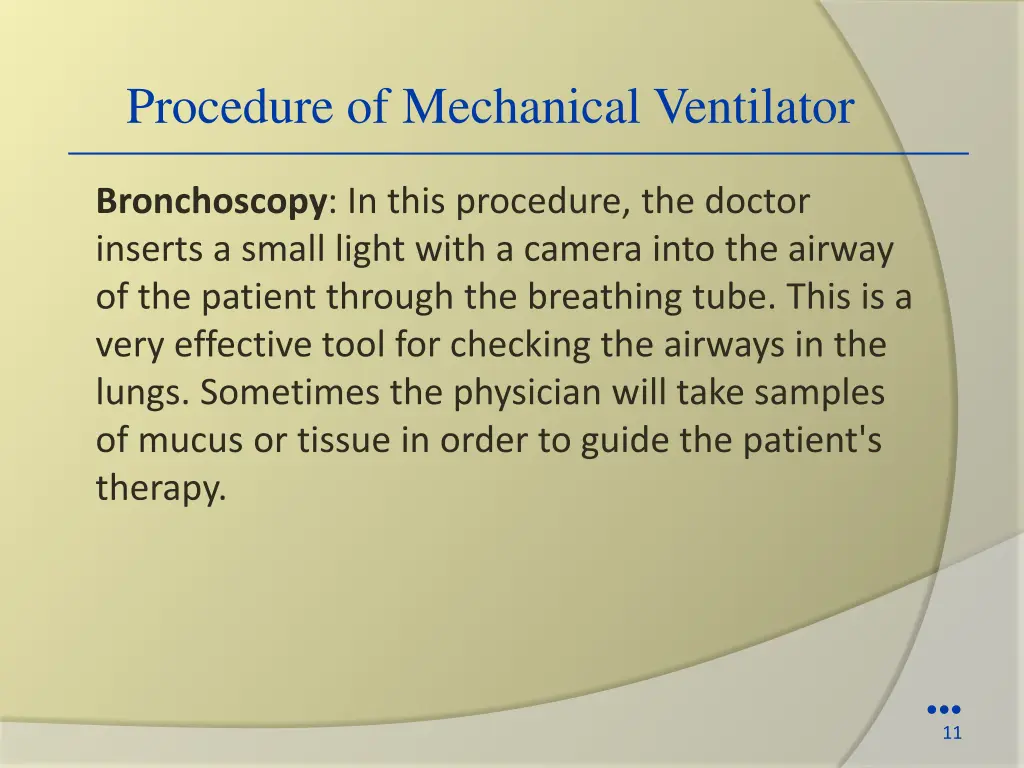 procedure of mechanical ventilator 1