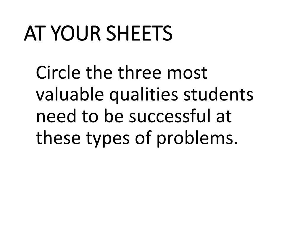 at your sheets at your sheets 1