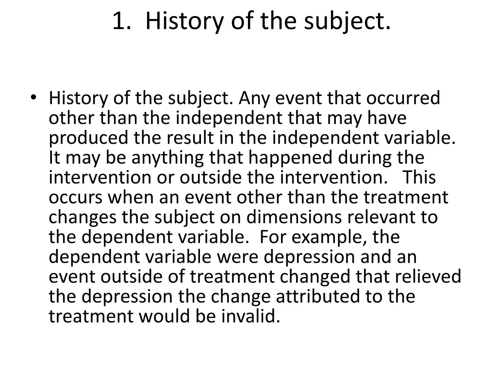 1 history of the subject