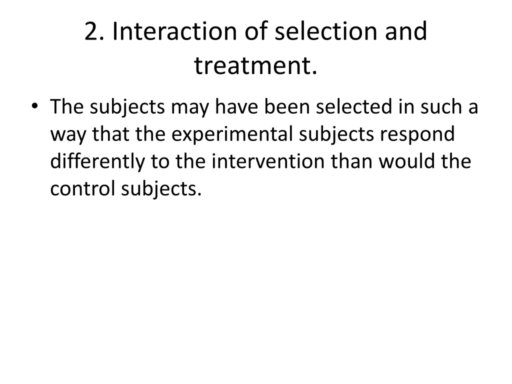 2 interaction of selection and treatment