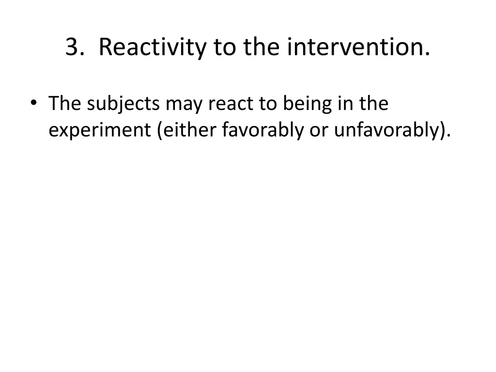 3 reactivity to the intervention