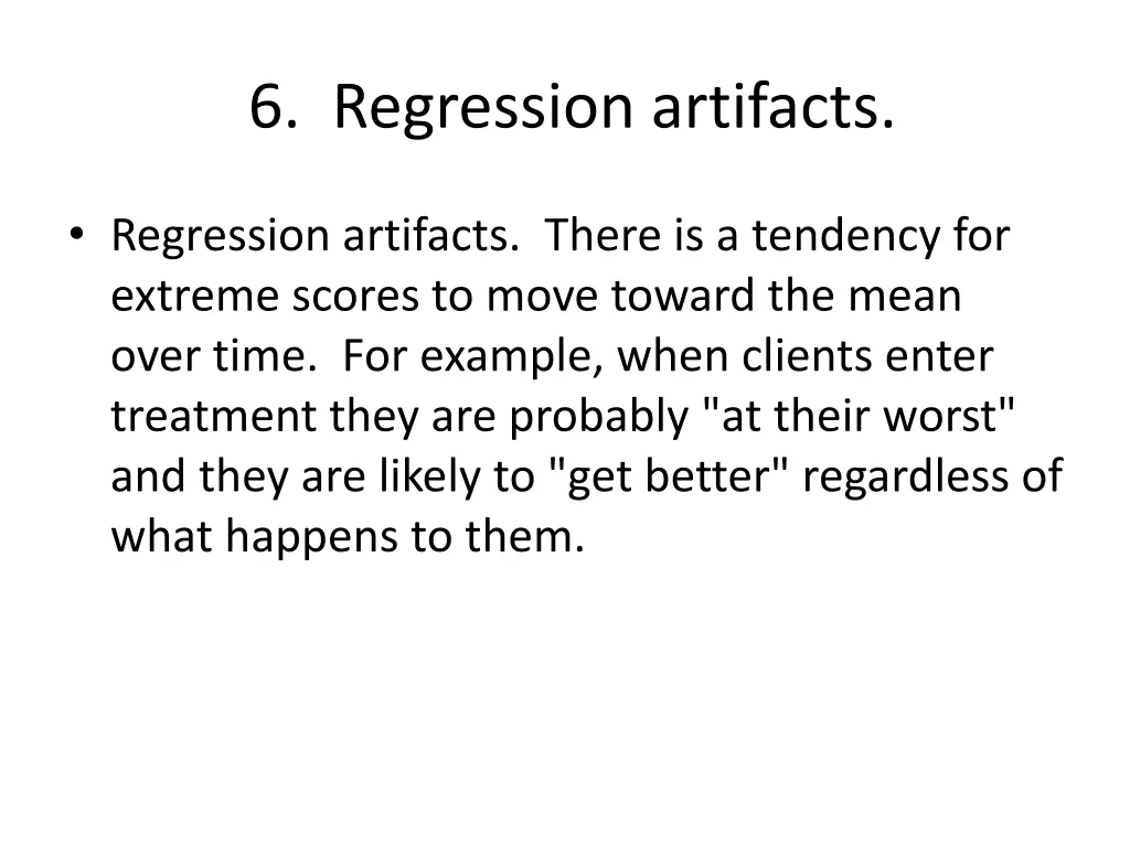 6 regression artifacts