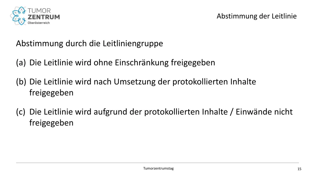abstimmung der leitlinie