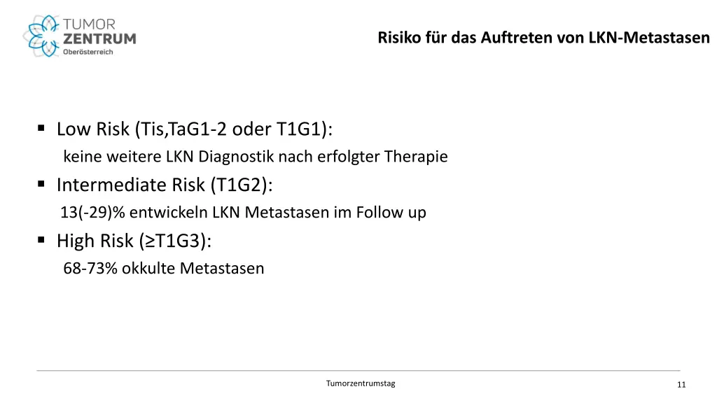 risiko f r das auftreten von lkn metastasen