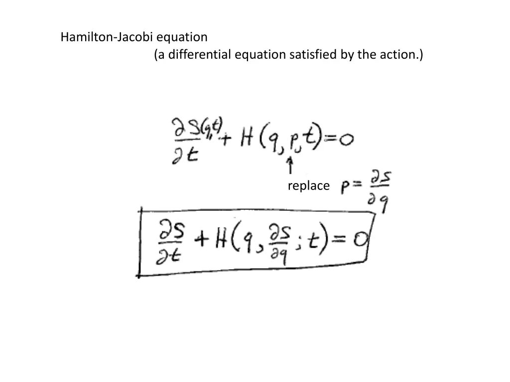 hamilton jacobi equation