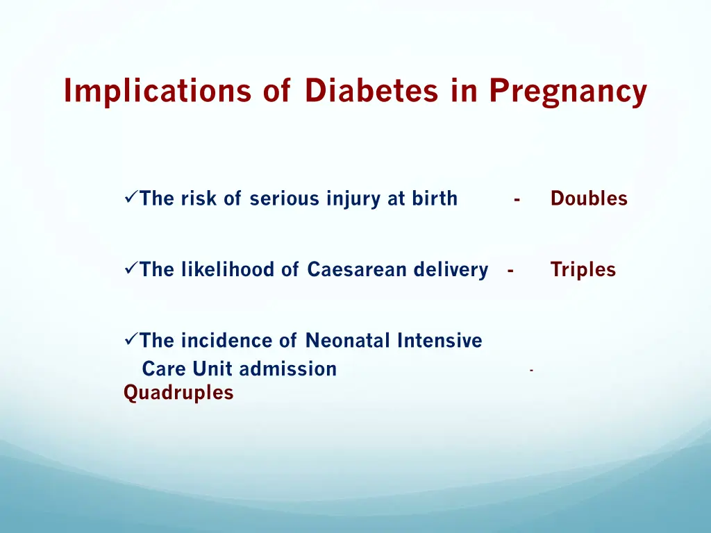 implications of diabetes in pregnancy