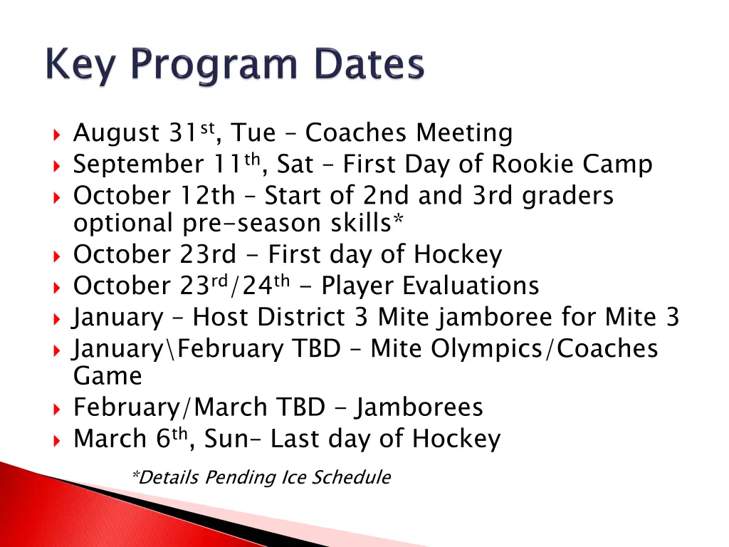 august 31 st tue coaches meeting september