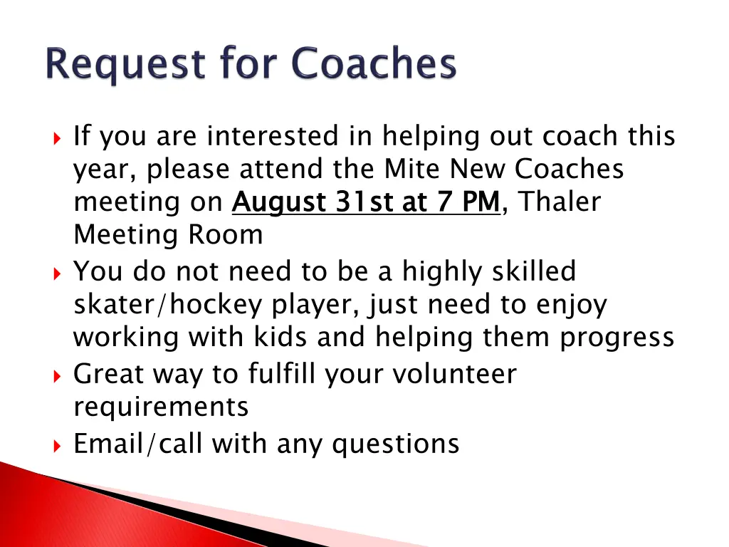 if you are interested in helping out coach this