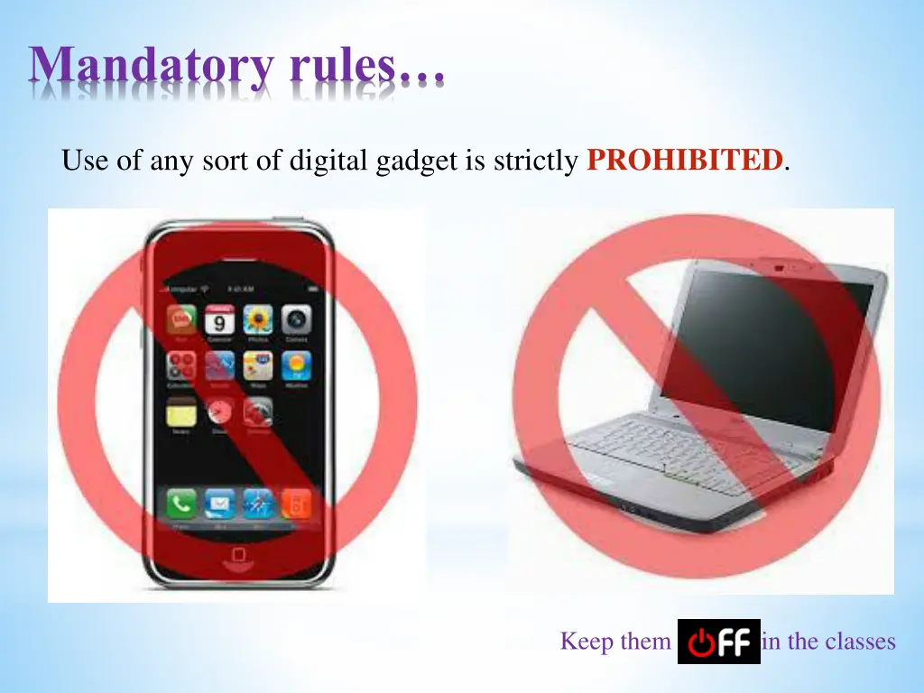 mandatory rules 1
