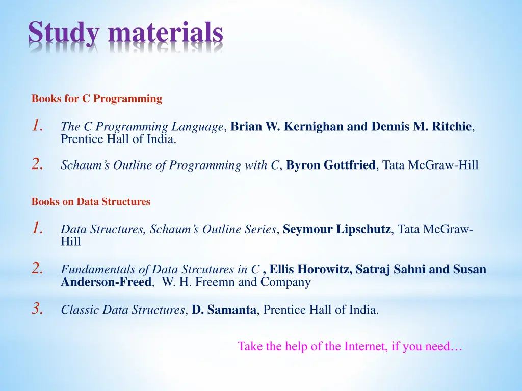 study materials