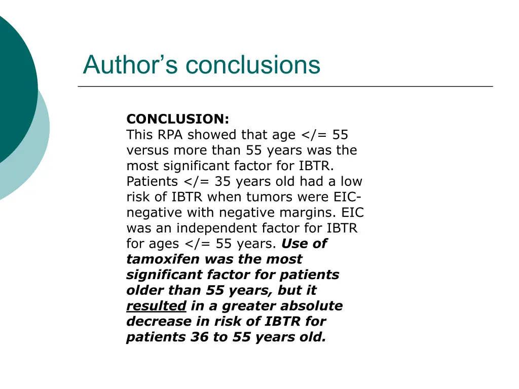 author s conclusions