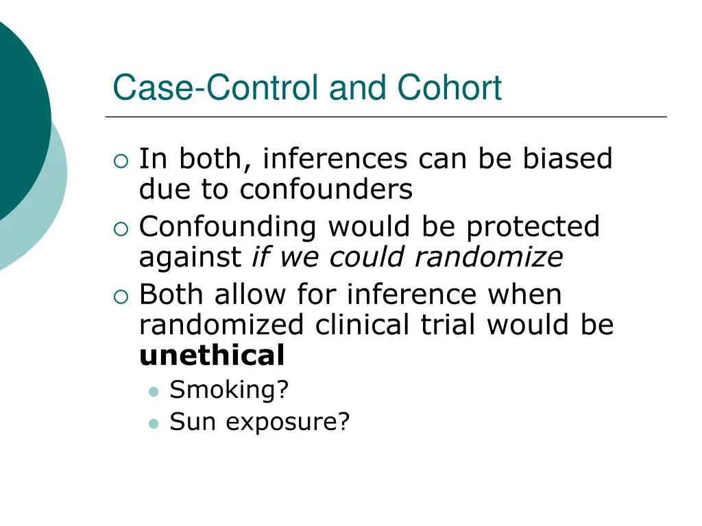 case control and cohort