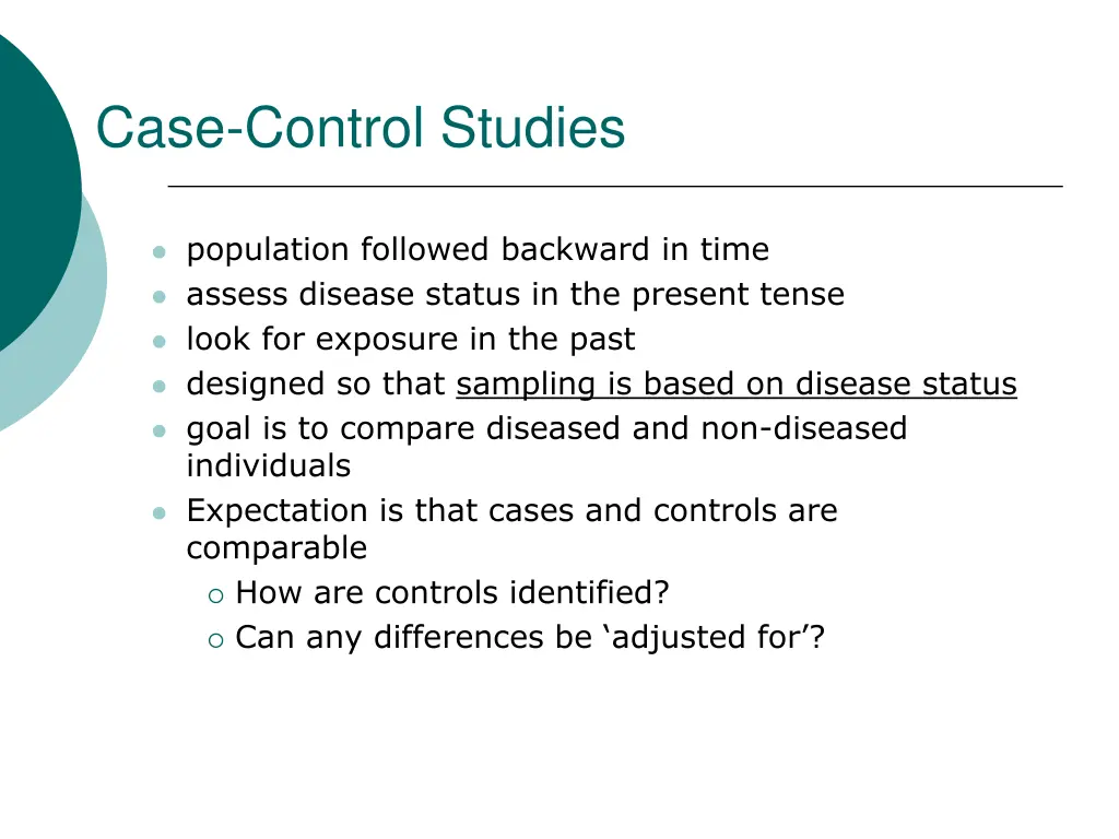case control studies