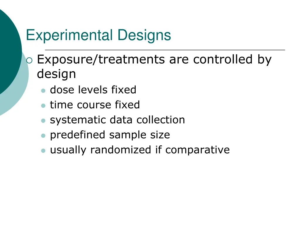 experimental designs