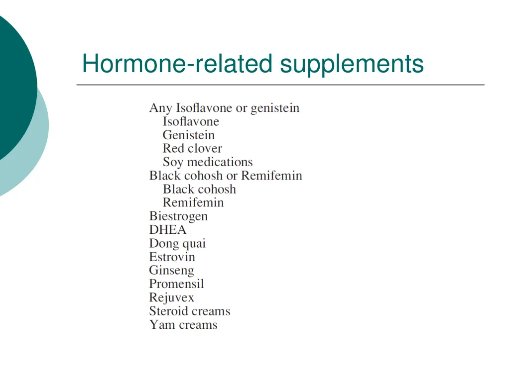 hormone related supplements