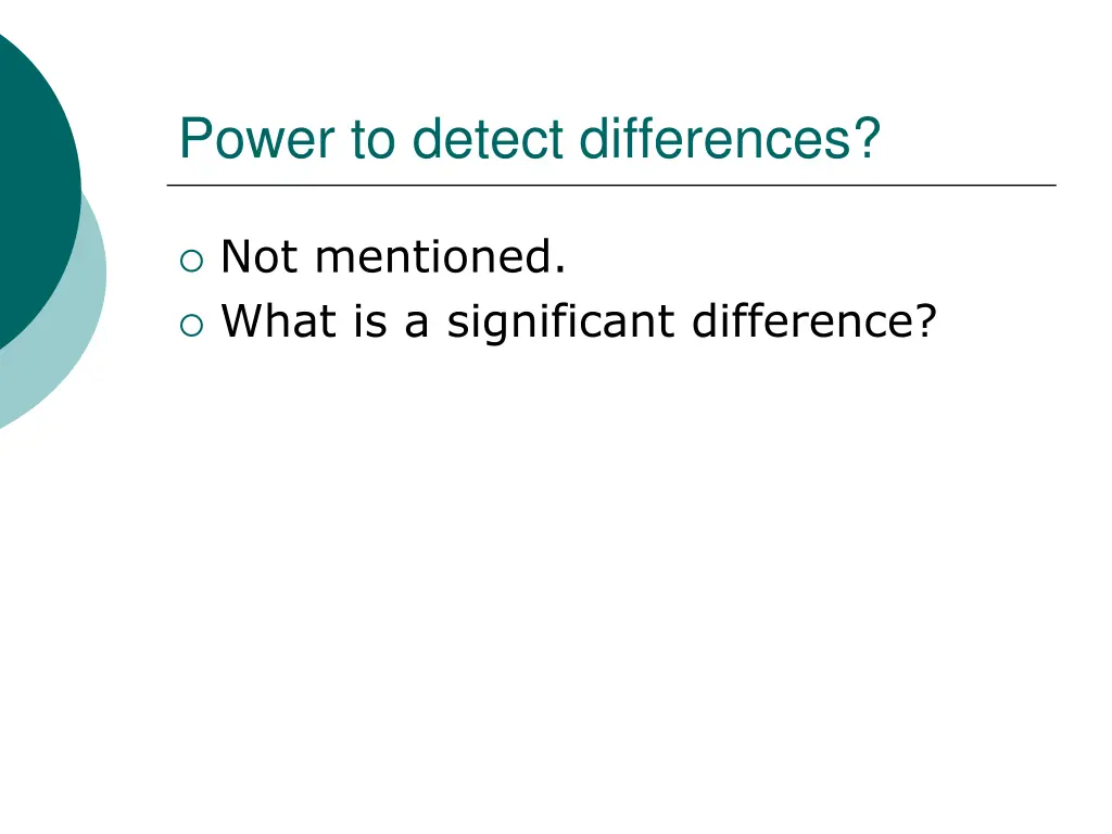 power to detect differences