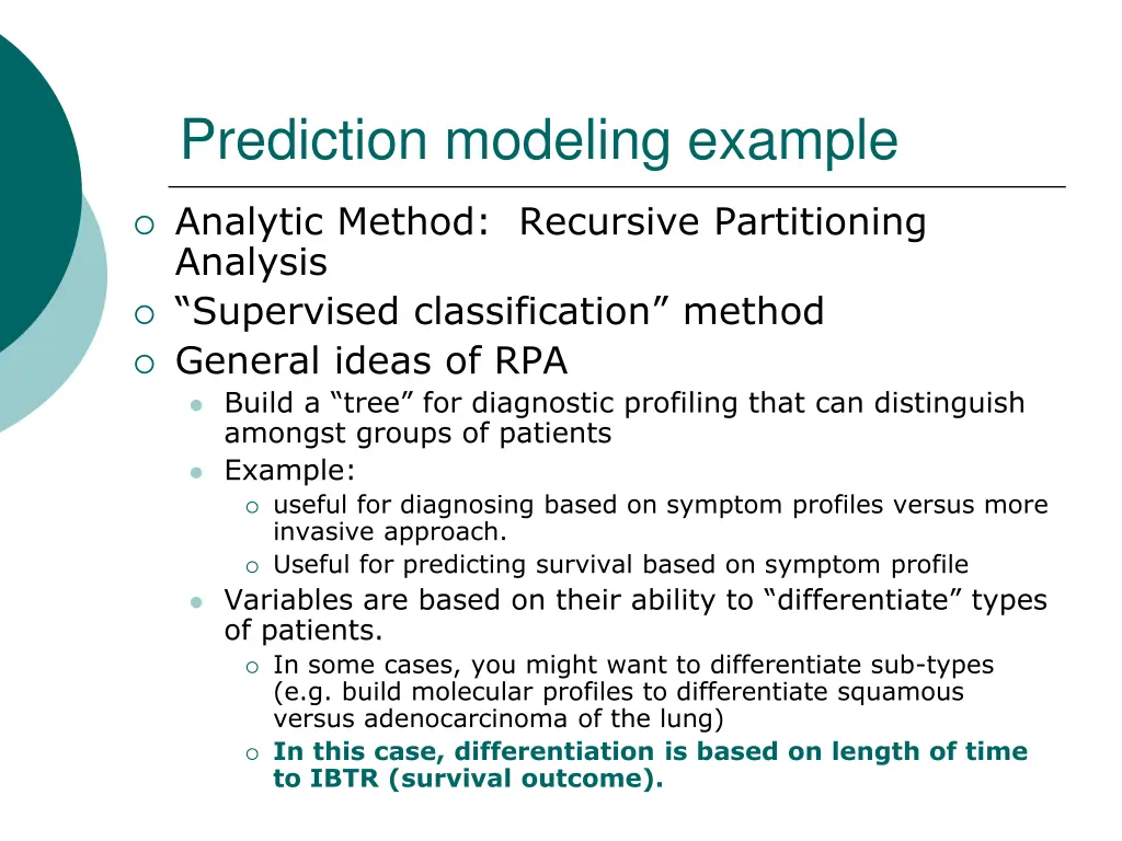 prediction modeling example