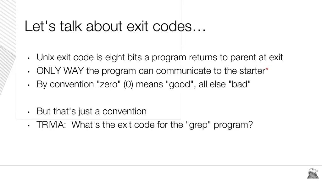 let s talk about exit codes