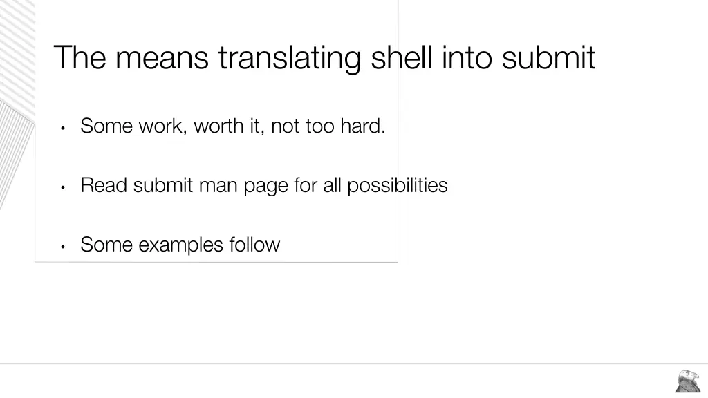 the means translating shell into submit