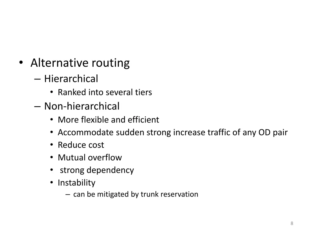 alternative routing hierarchical ranked into