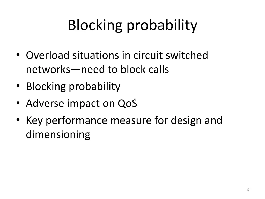 blocking probability