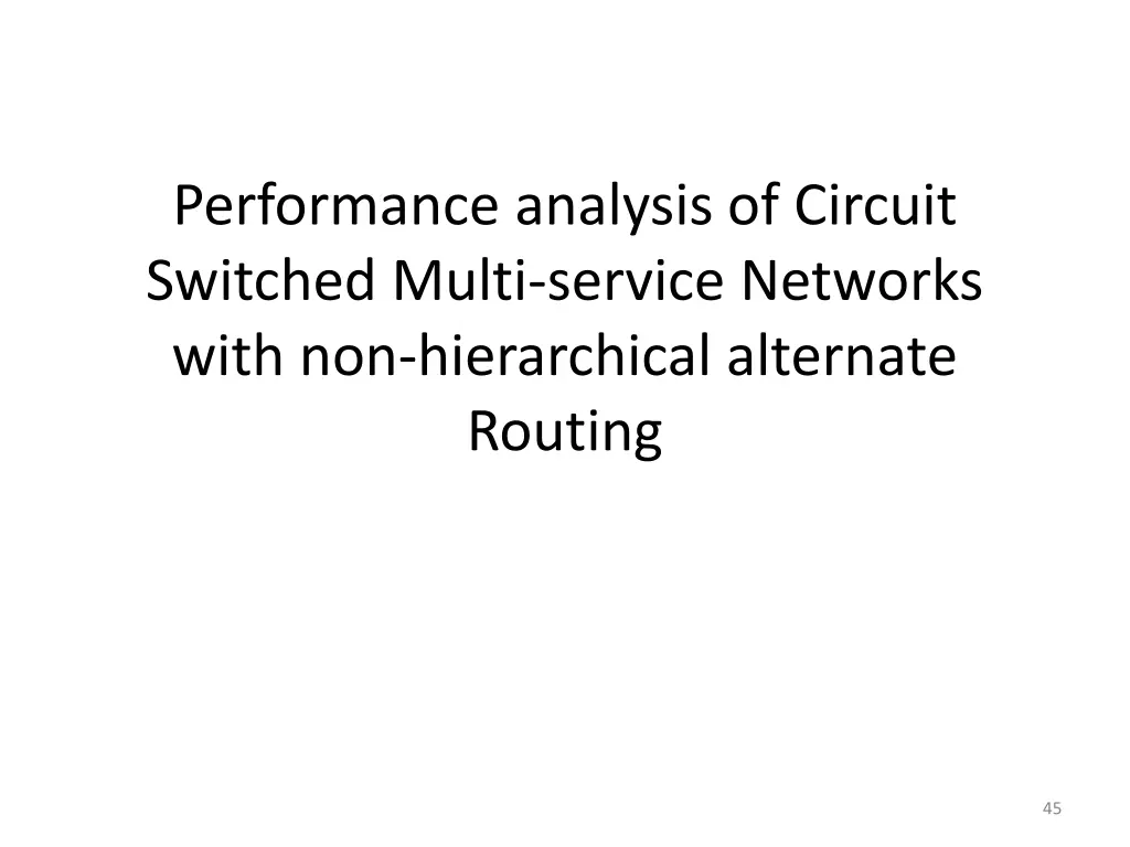 performance analysis of circuit switched multi